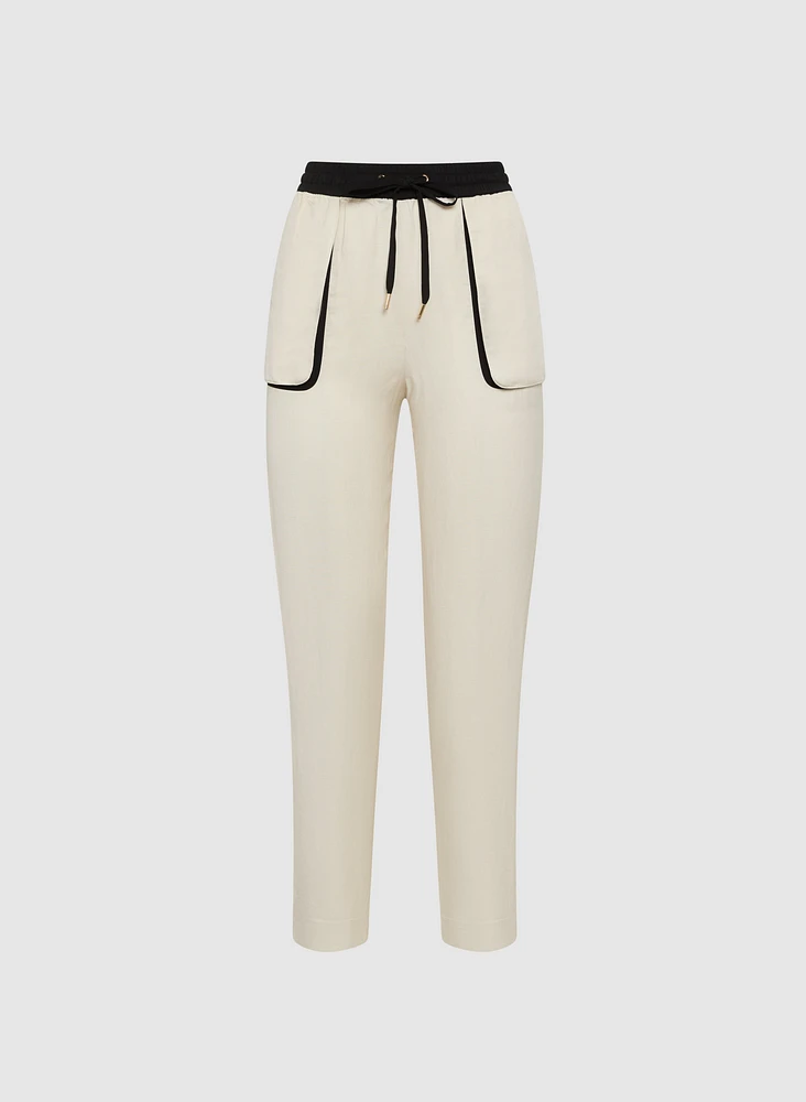 Contrast Waistband Pants