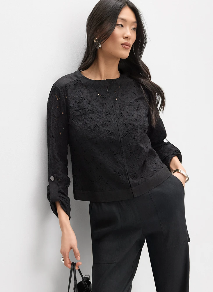 Lace Crew Neck Jacket