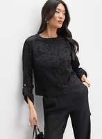 Lace Crew Neck Jacket