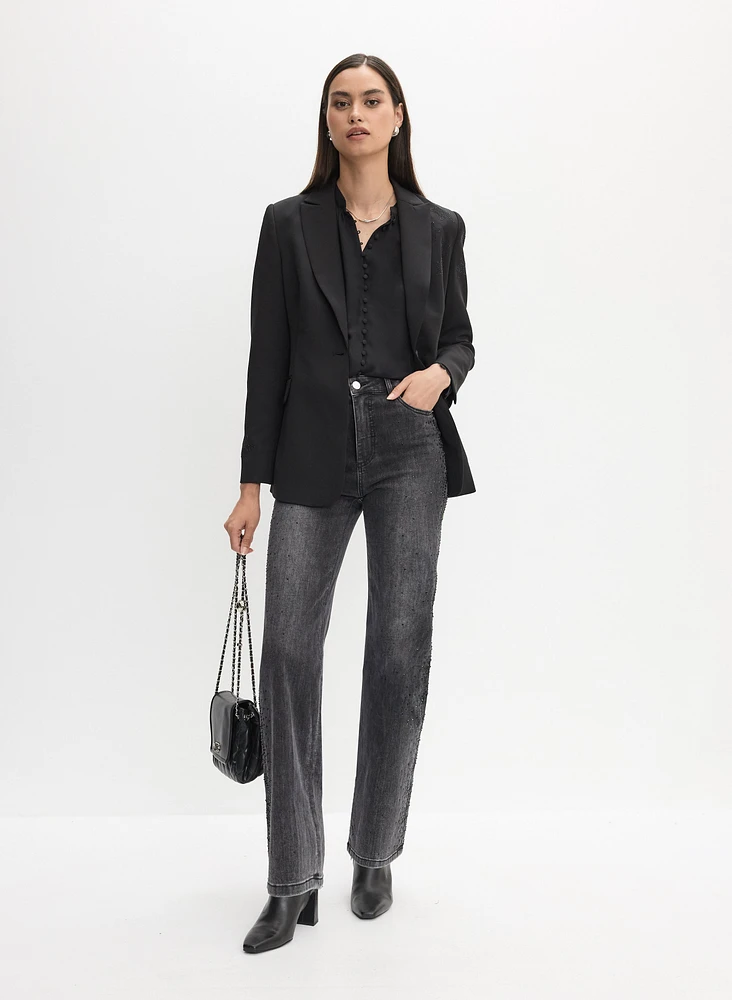 Veste à étoile et jean à jambe large