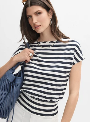 Smocked Hem T-Shirt