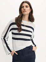 Striped Placement Print Sweater