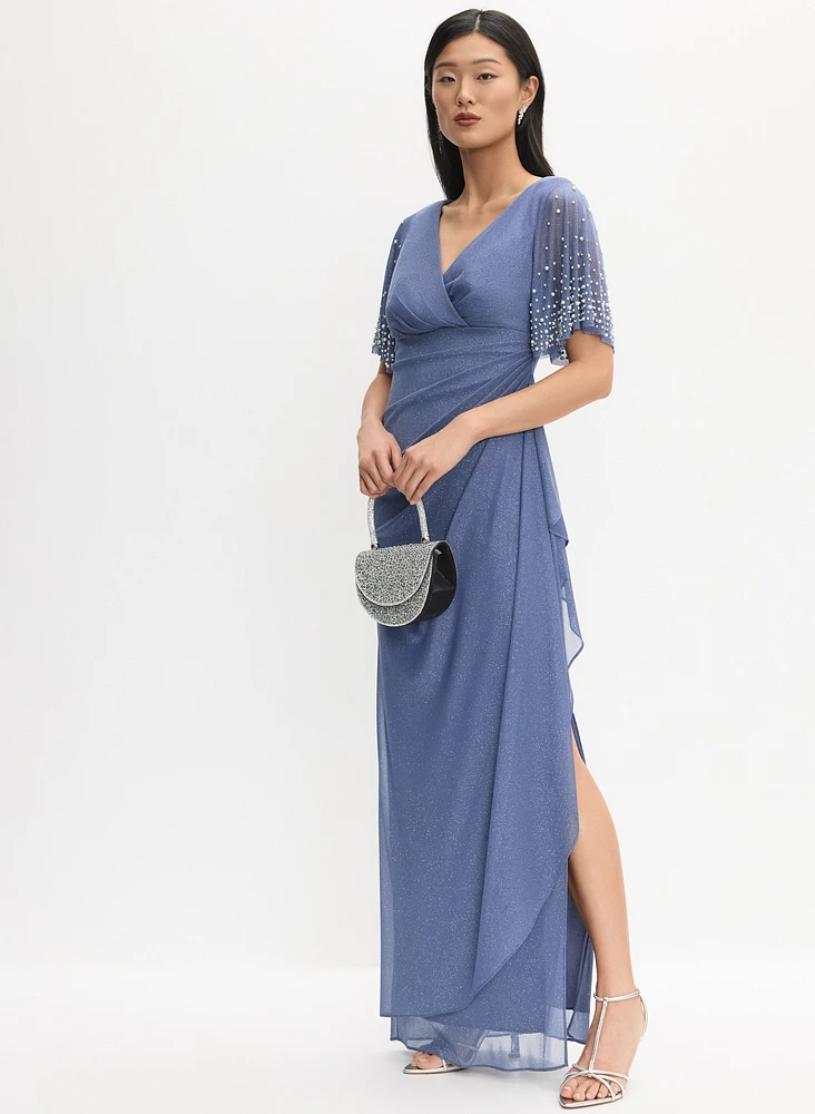 Robe de soirée scintillante à perles