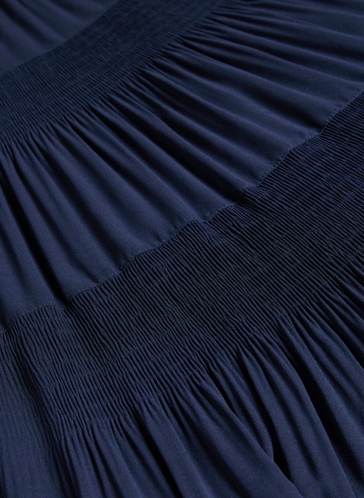 Jupe maxi en chiffon plissée