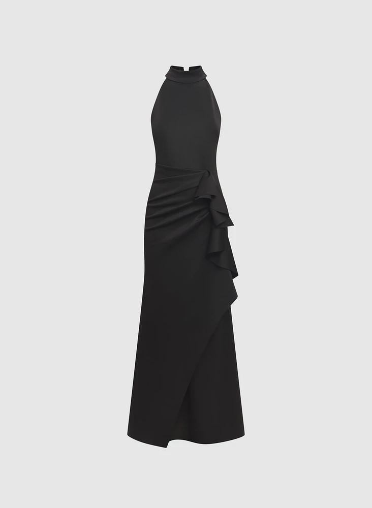 Robe à col licou volants