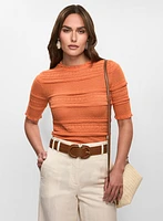Pull en tricot à ourlet ondulé