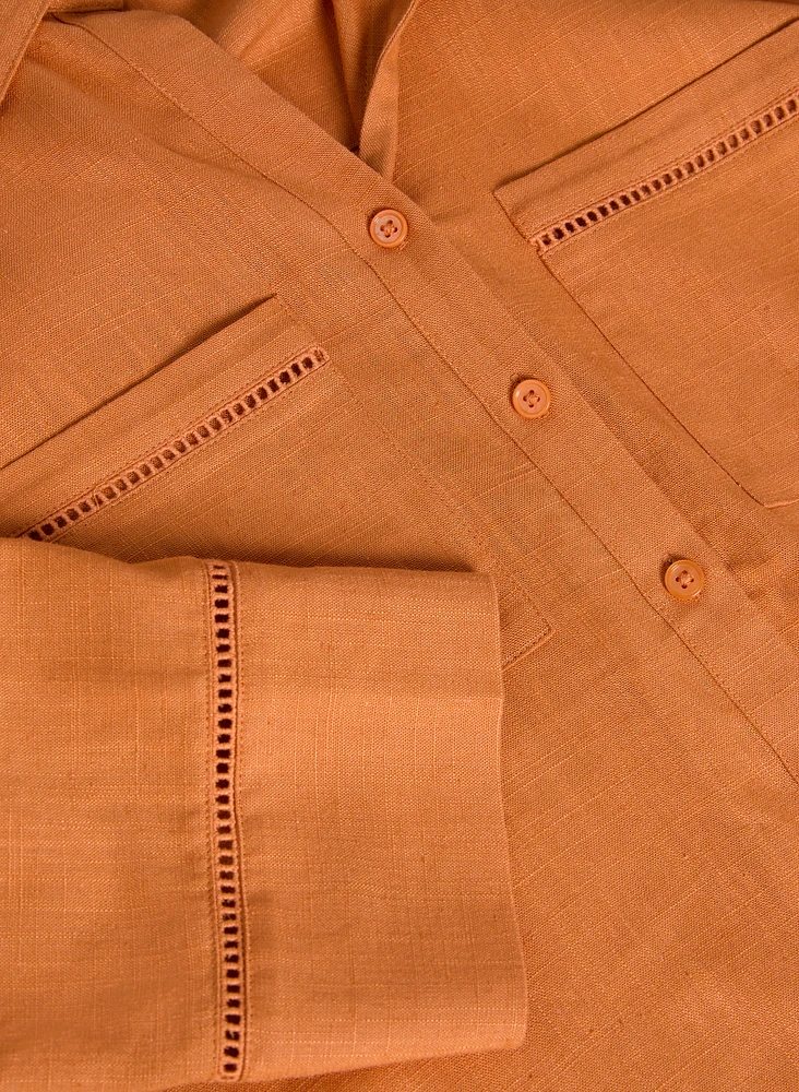 Blouse en lin à détails ajourés