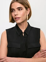Linen-Blend Shirt Dress