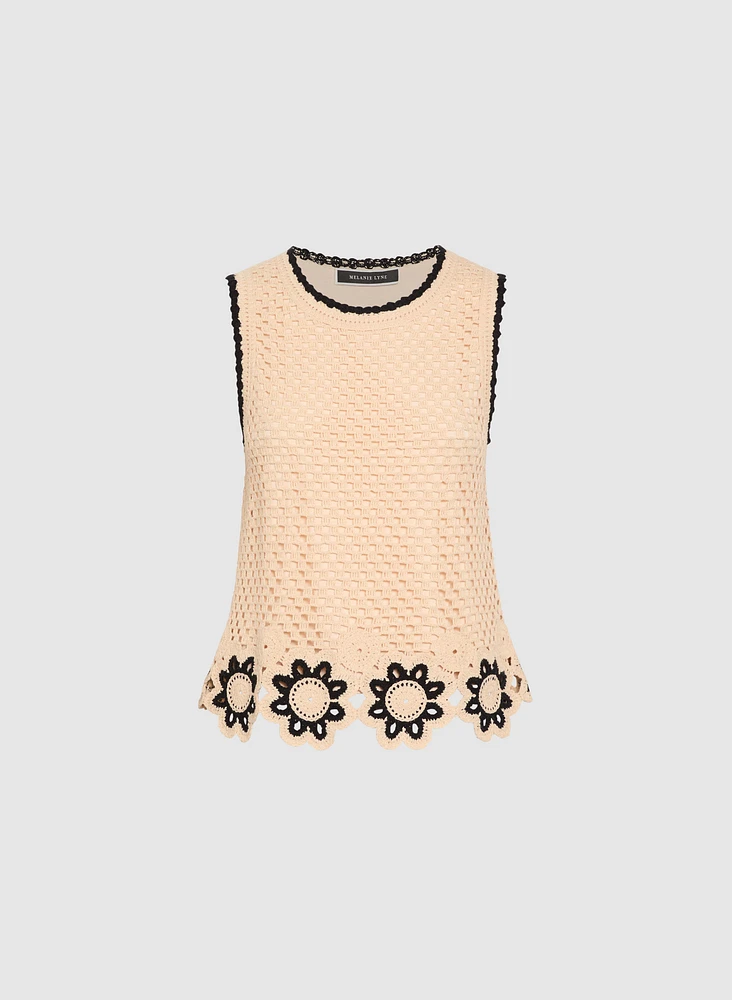 Crochet Floral Knit Tank