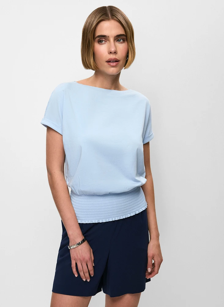 T-shirt Essentiels à ourlet fronc