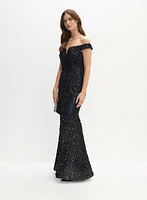 BA Nites - Floral Detail Maxi Gown