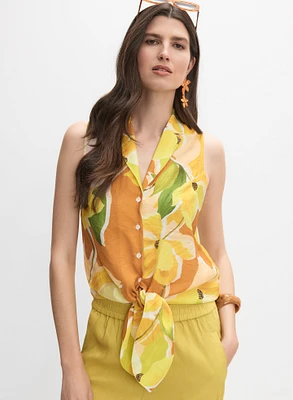 Floral Sleeveless Blouse