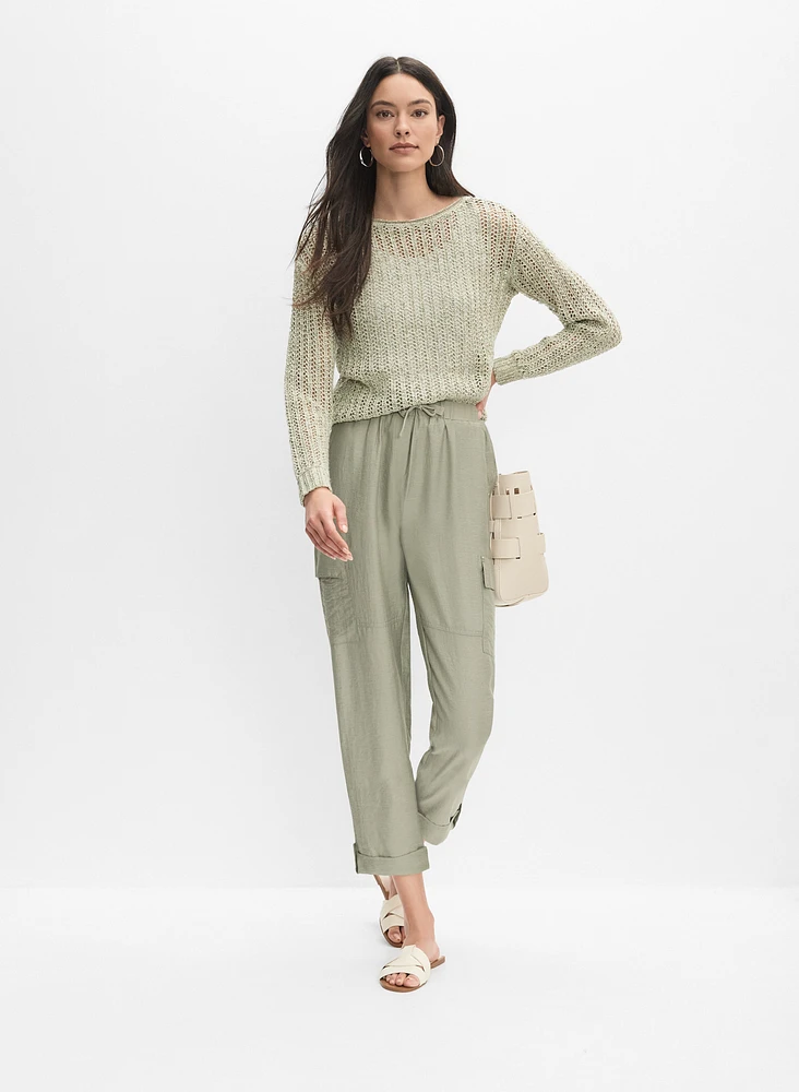 Crinkled Cargo Capris