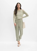 Crinkled Cargo Capris