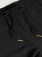 Drawstring Waist Wide-Leg Pants