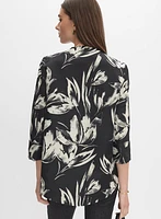 Veste florale à bouton surdimensionné
