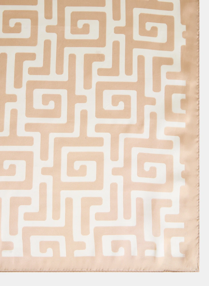Geometric Print Square Scarf
