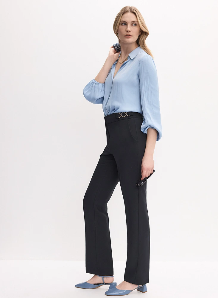 Lauren Ring Insert Straight-Leg Pants