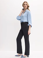 Lauren Ring Insert Straight-Leg Pants
