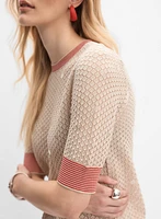Textured Crew Neck Pullover
