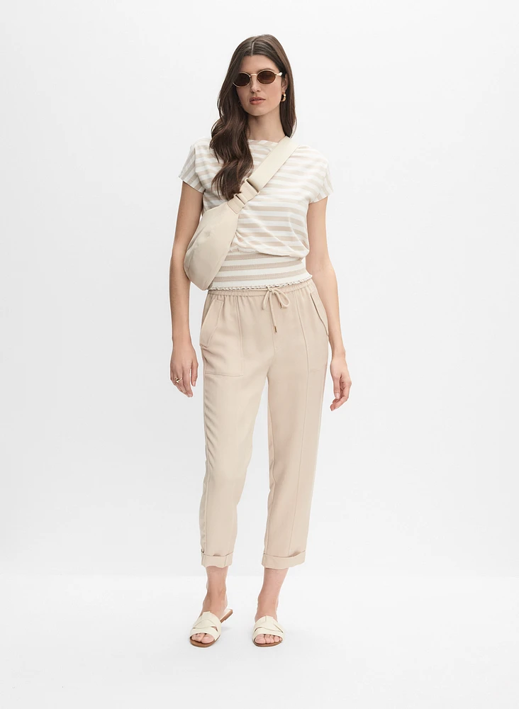 Smocked Hem T-Shirt