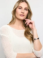 Pull à manches 3/4 en tricot