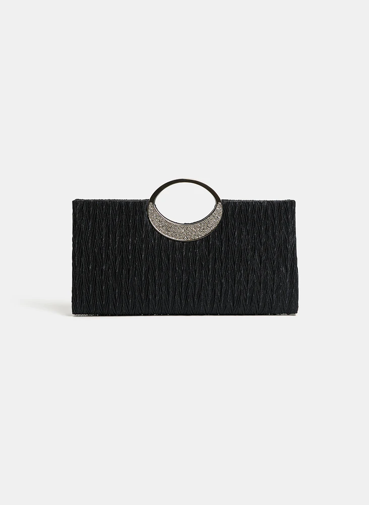 Textured Satin Clutch
