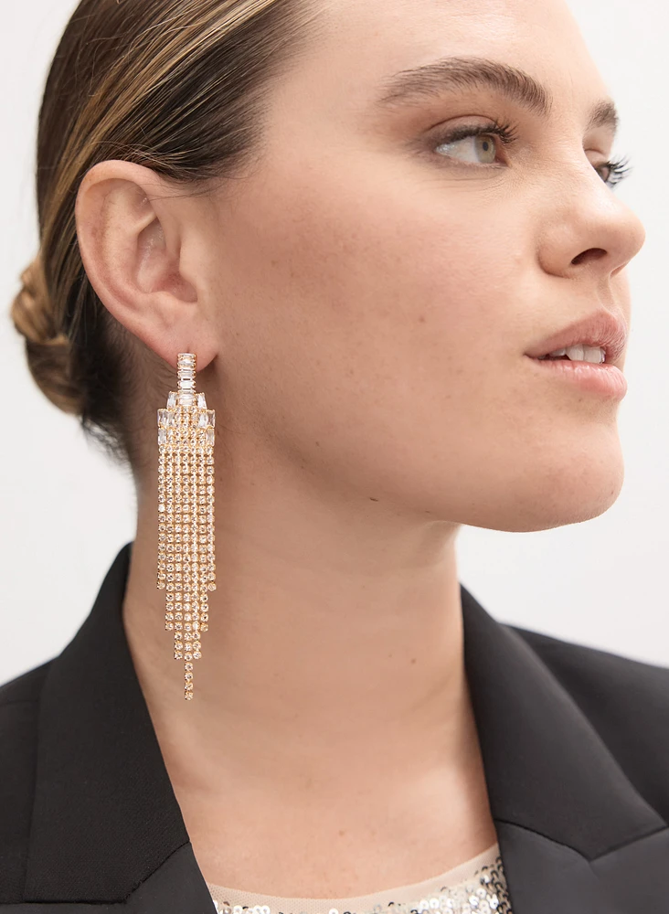 Cubic Zirconia Chandelier Earrings