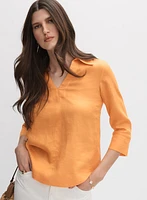 Joseph Ribkoff - Linen Polo Blouse
