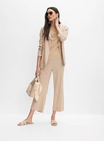 Pantalon gaucho large à taille élastique