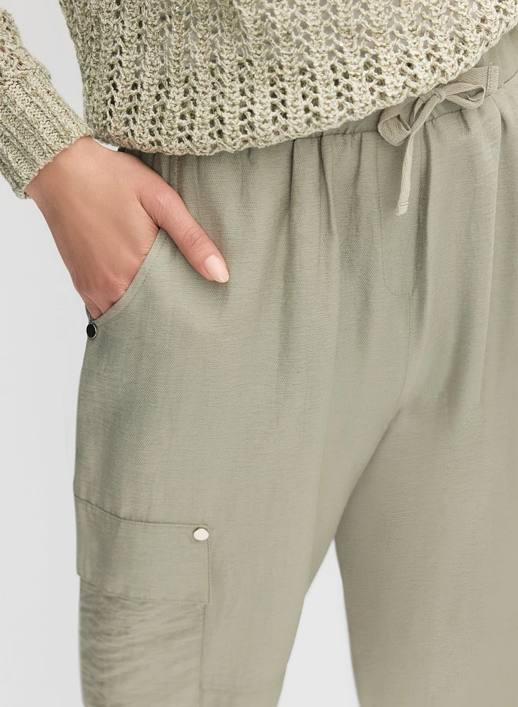 Crinkled Cargo Capris