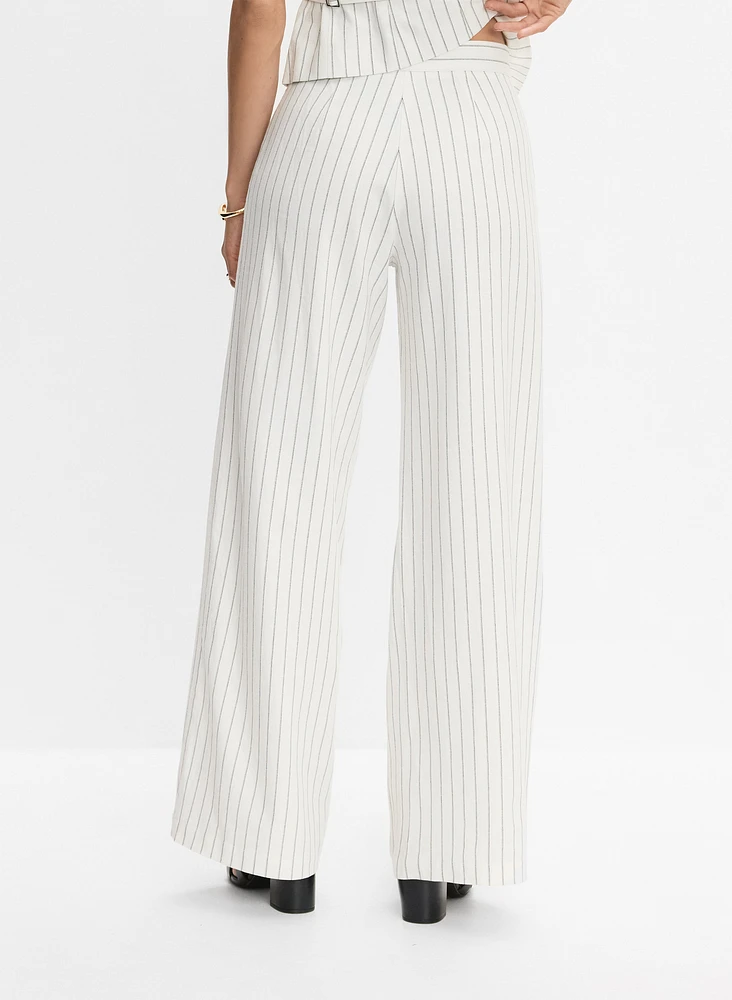 Soho Pinstripe Stretch Linen Pants