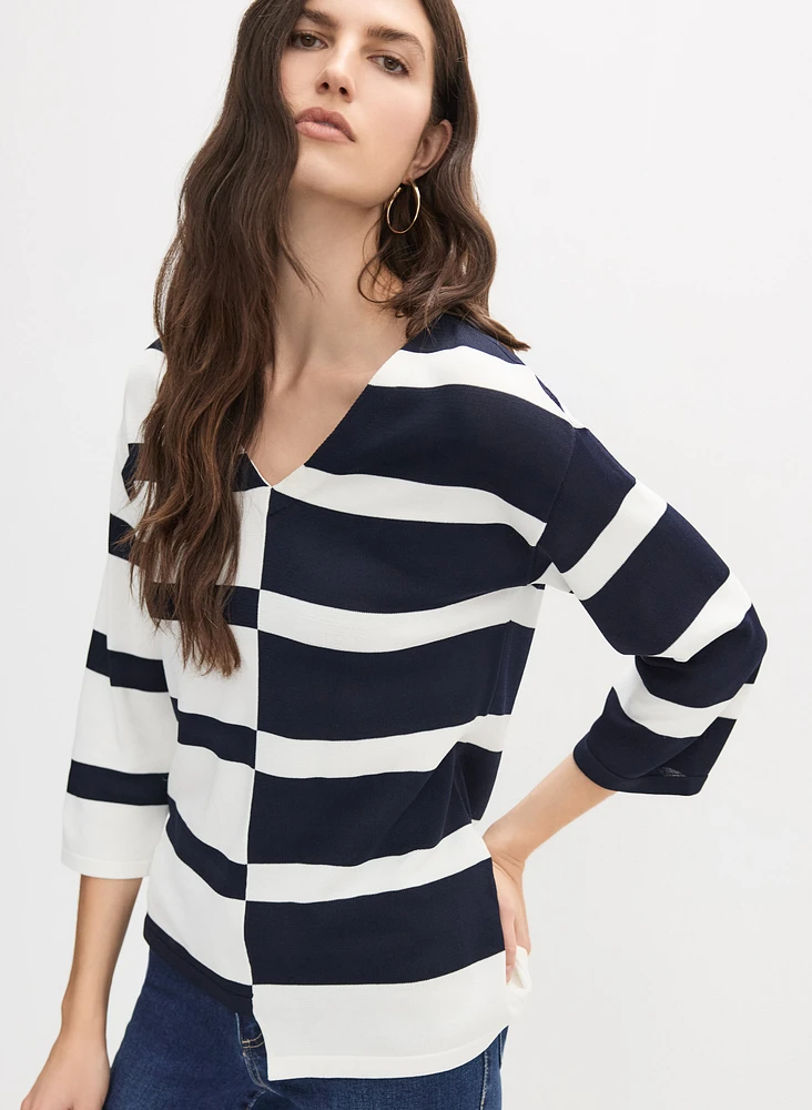 Joseph Ribkoff - Contrast Stripe Sweater