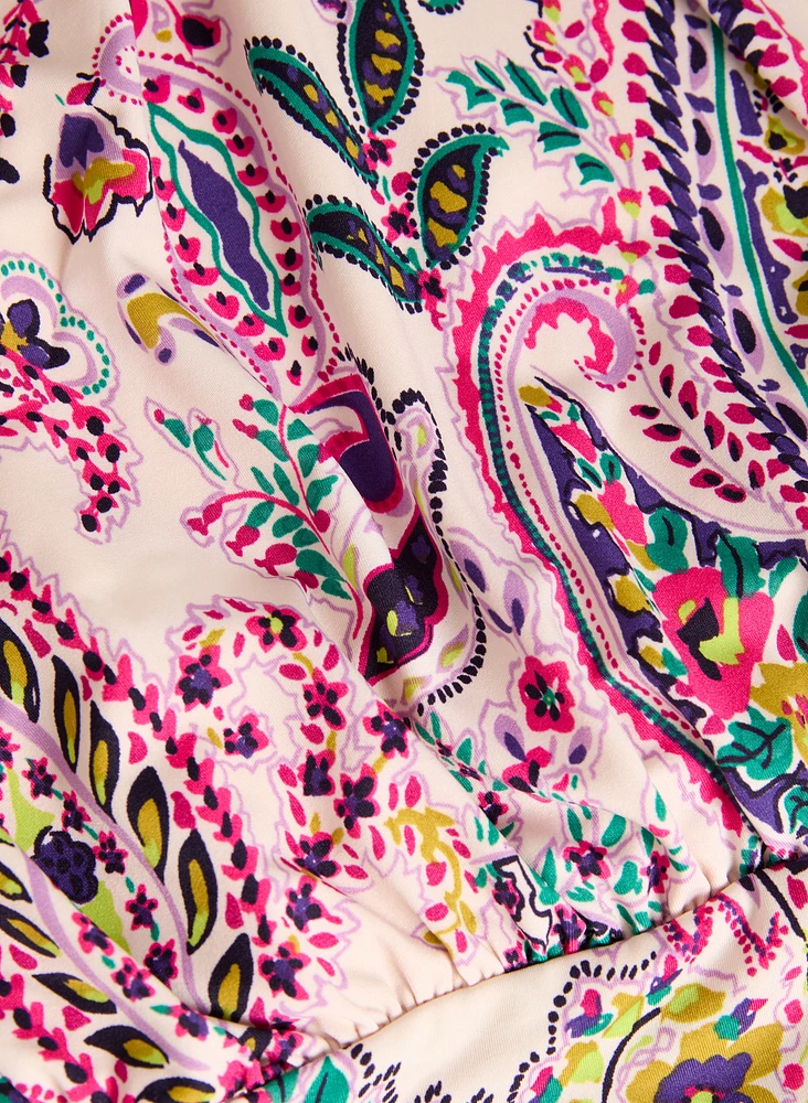 Halter Neck Paisley Print Top