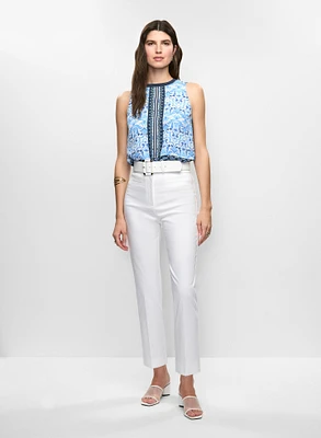 Débardeur à imprimé abstrait et pantalon à jambe étroite