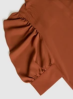 Draped Puff Sleeve Blouse