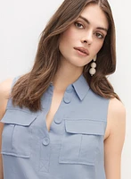 Linen Pocket Detail Dress