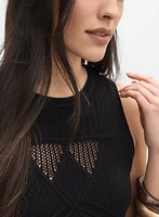 Pull sans manches à franges
