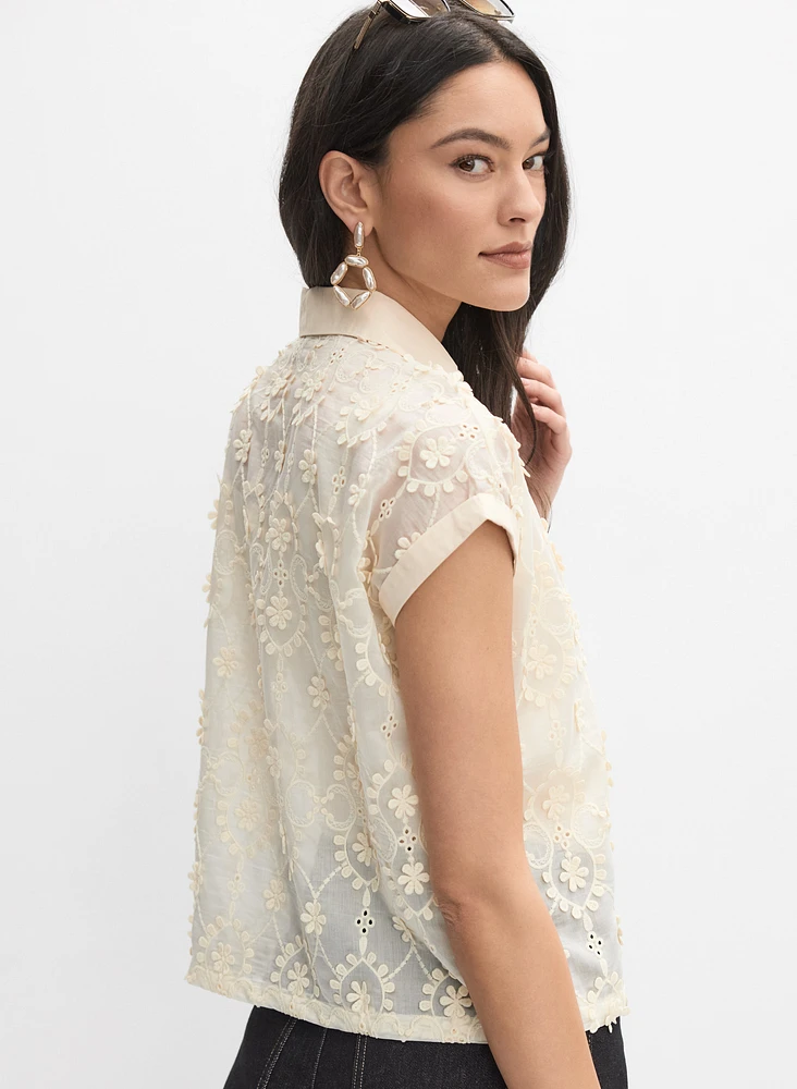 Lace Appliqué Blouse