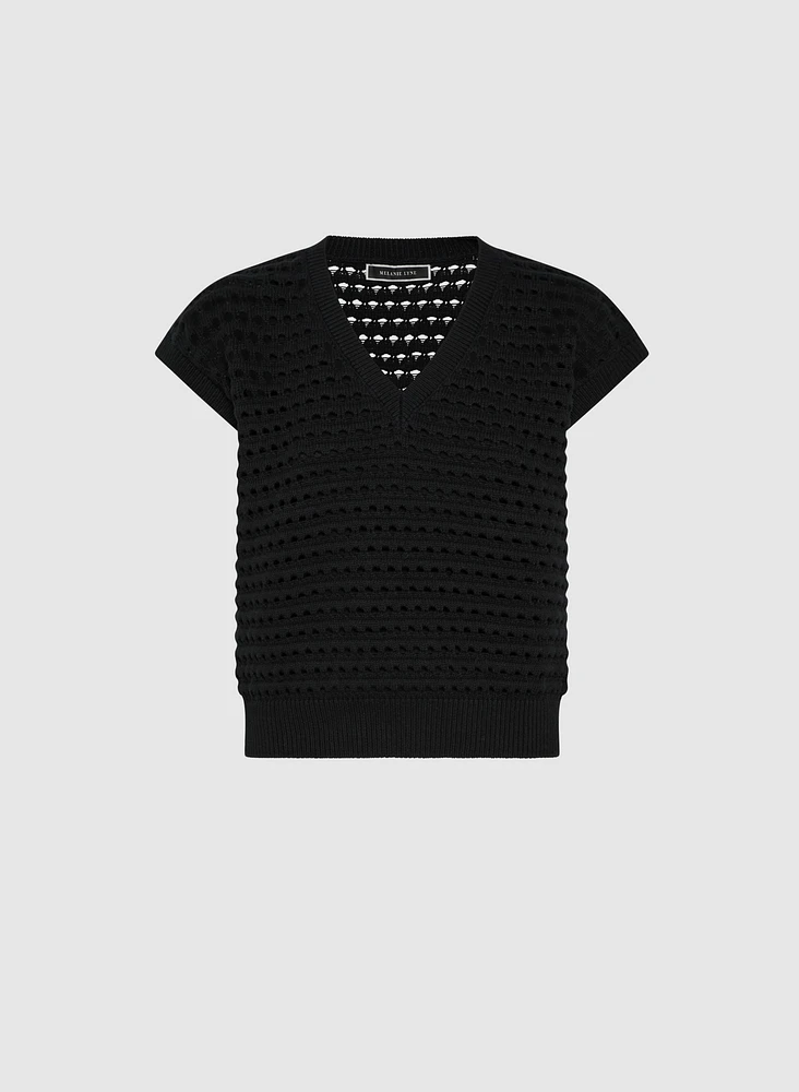 Pull en tricot ajouré