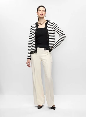 Cardigan rayé et pantalon évasé