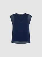 Blouse en chiffon à encolure V