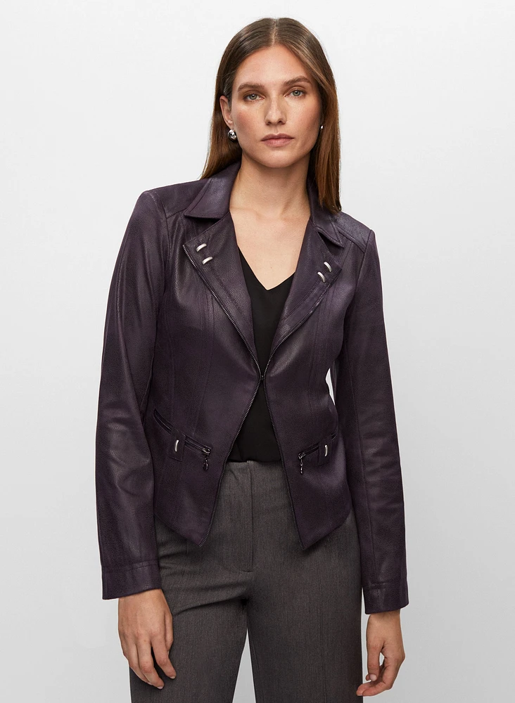 Vex - Veste en faux suède à détails métalliques