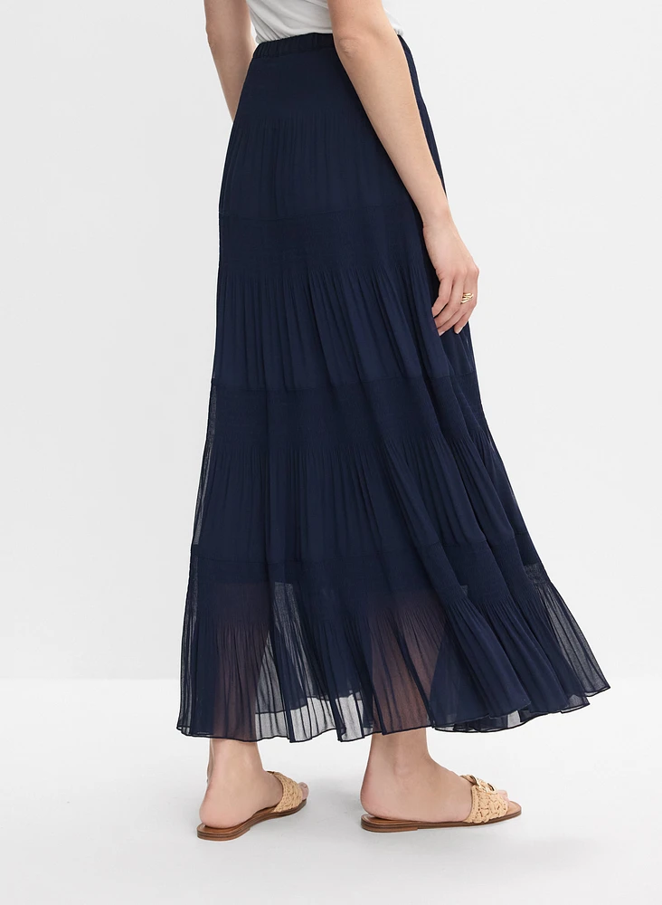 Jupe maxi en chiffon plissée