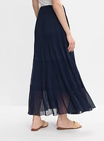 Jupe maxi en chiffon plissée