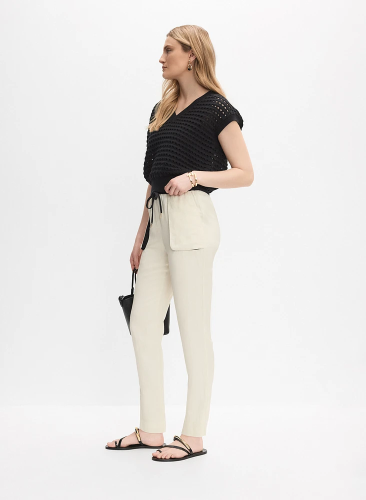 Contrast Waistband Pants