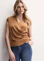 Satin Wrap-Over Top