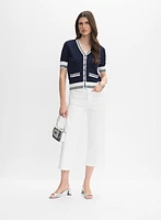 Cardigan à bordure rayée