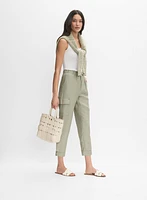 Crinkled Cargo Capris