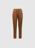 Pantalon à jambe étroite en faux suède